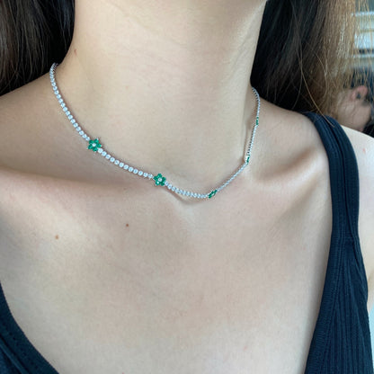 [ECHO ]Luxurious Colorful Flower Tennis Necklace