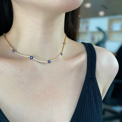 [ECHO ]Luxurious Colorful Flower Tennis Necklace