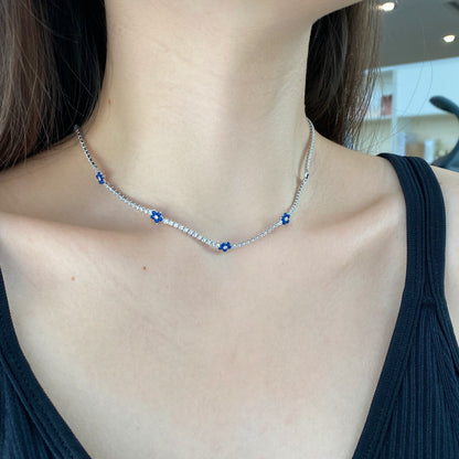 [ECHO ]Luxurious Colorful Flower Tennis Necklace
