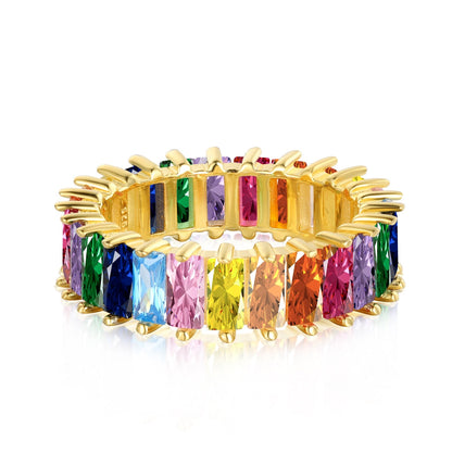 [ECHO ]Unique Colorful Radiant Cut RIng