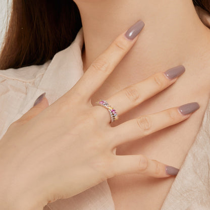 [ECHO ]Unique Colorful Marquise Cut Daily Ring