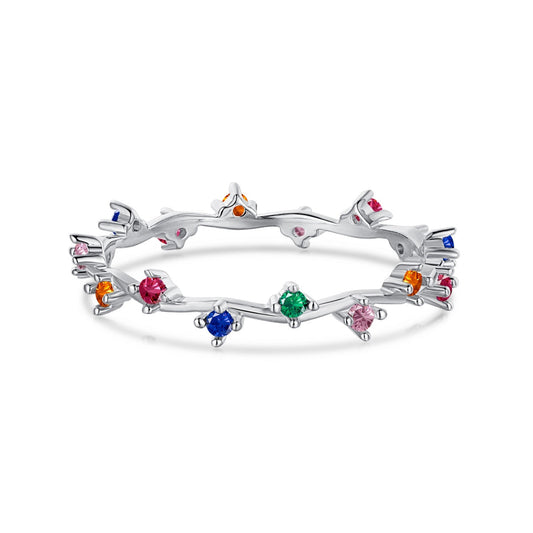 [ECHO ]Radiant Colorful Round Cut Daily Ring