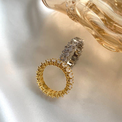 [ECHO ]Ornate Oval Cut Tennis Ring