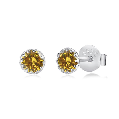 [ECHO ]Sparkling Colorful Round Shape Earrings