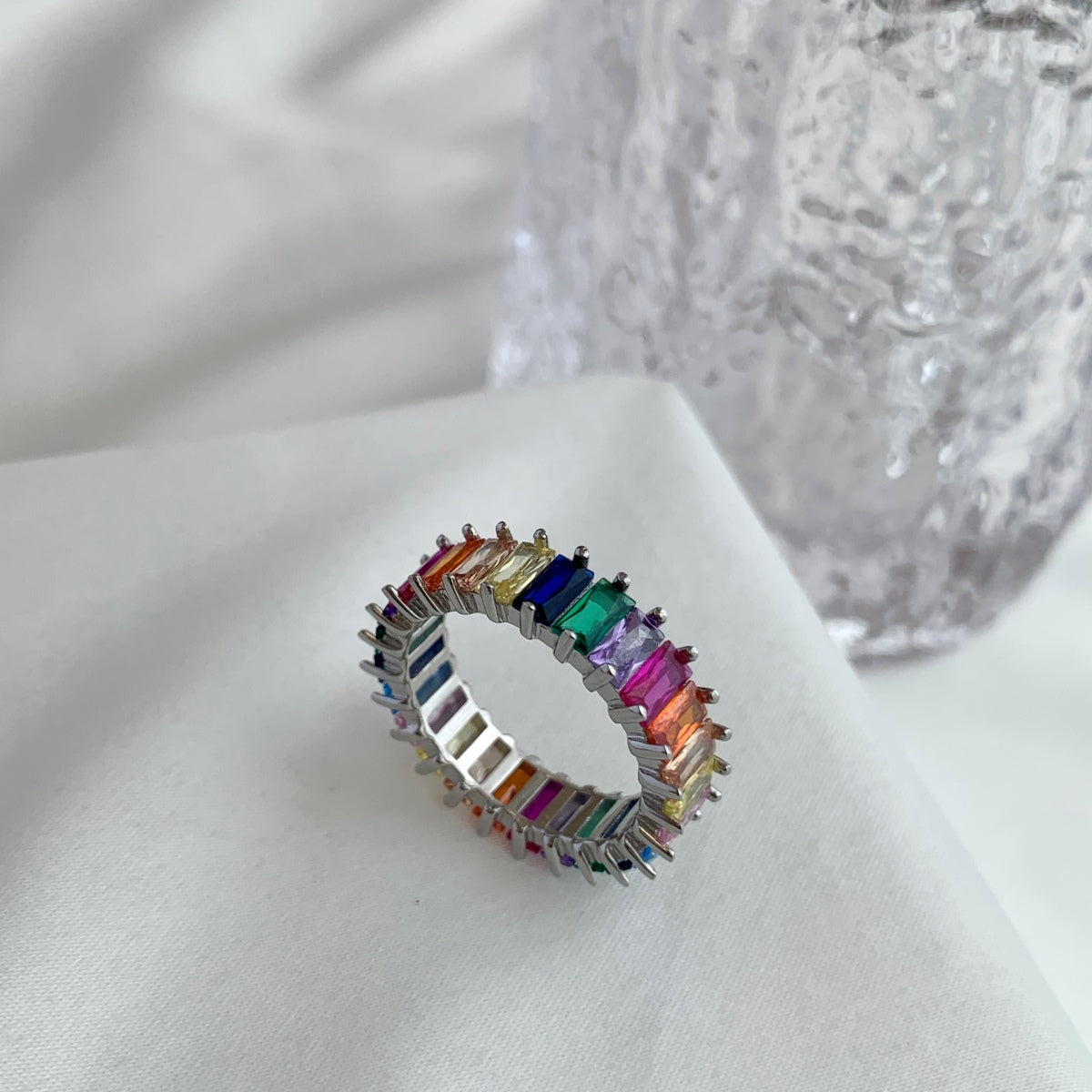 [ECHO ]Unique Colorful Radiant Cut RIng