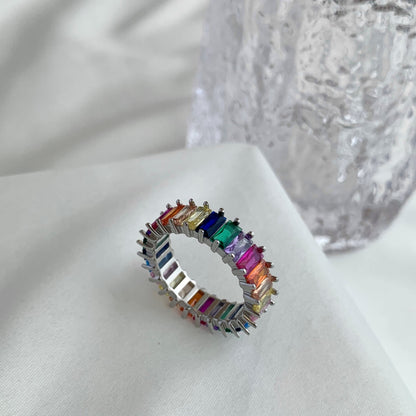 [ECHO ]Unique Colorful Radiant Cut RIng