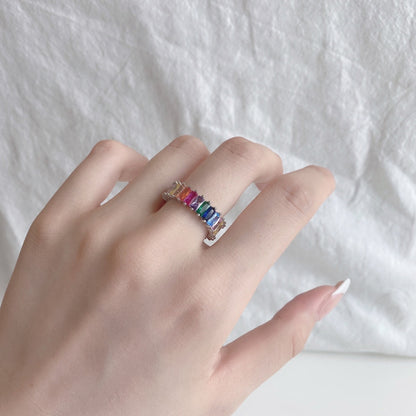 [ECHO ]Unique Colorful Radiant Cut RIng