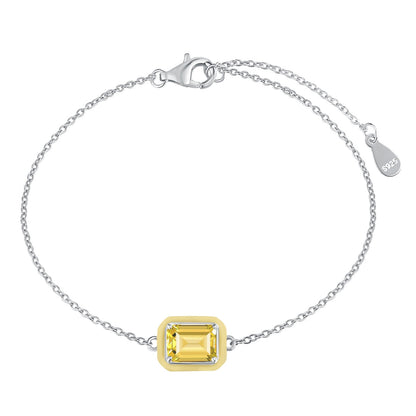 [ECHO ]2.0 Carat Sparkling Colorful Emerald Cut Daily Bracelet