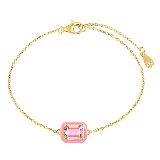 [ECHO ]2.0 Carat Sparkling Colorful Emerald Cut Daily Bracelet