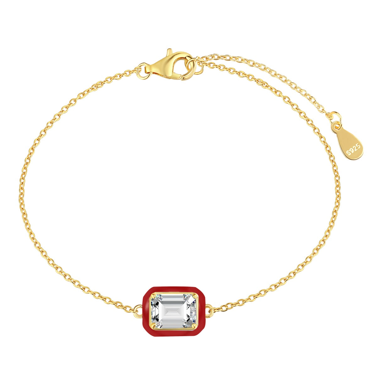 [ECHO ]2.0 Carat Sparkling Colorful Emerald Cut Daily Bracelet