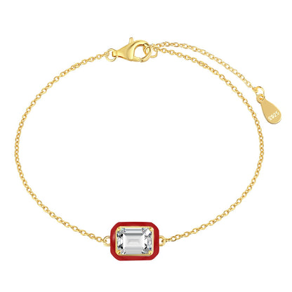 [ECHO ]2.0 Carat Sparkling Colorful Emerald Cut Daily Bracelet