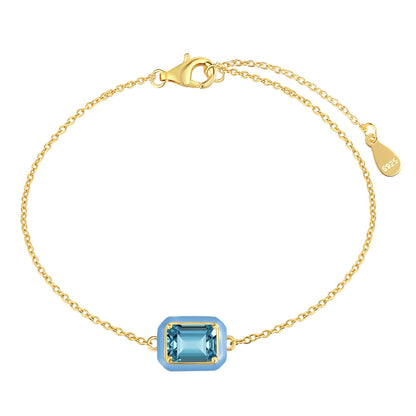 [ECHO ]2.0 Carat Sparkling Colorful Emerald Cut Daily Bracelet