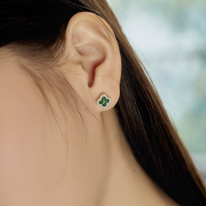 [ECHO ]Four-Leaf Clover Flower Shaped Earrings