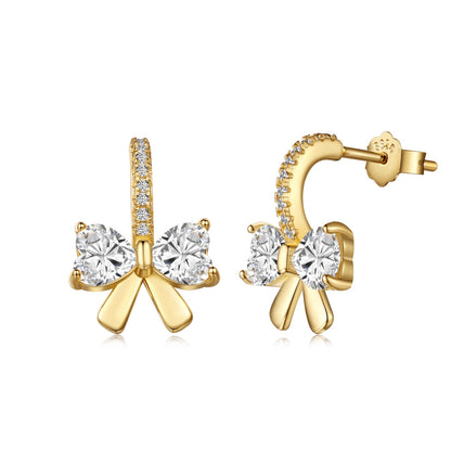 [ECHO ]Exquisite Earrings With Heart-Shaped Bow Design
