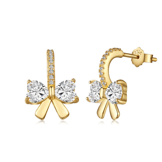 [ECHO ]Exquisite Earrings With Heart-Shaped Bow Design