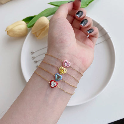 [ECHO ]Sparkling Romantic Heart Shape Lover Bracelet