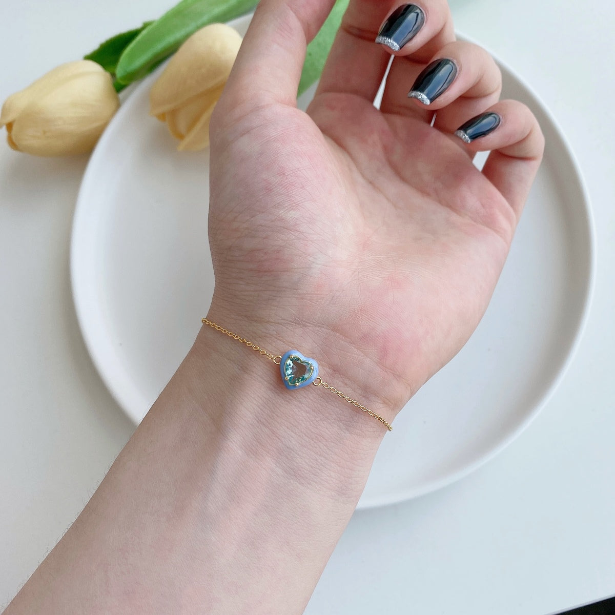 [ECHO ]Sparkling Romantic Heart Shape Lover Bracelet