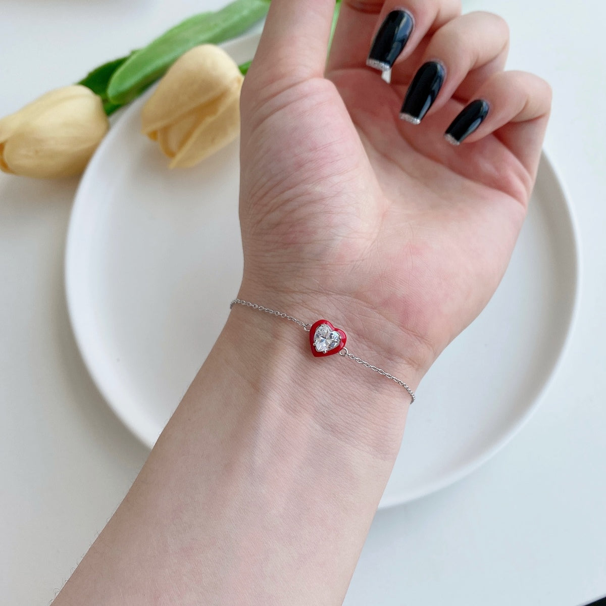 [ECHO ]Sparkling Romantic Heart Shape Lover Bracelet