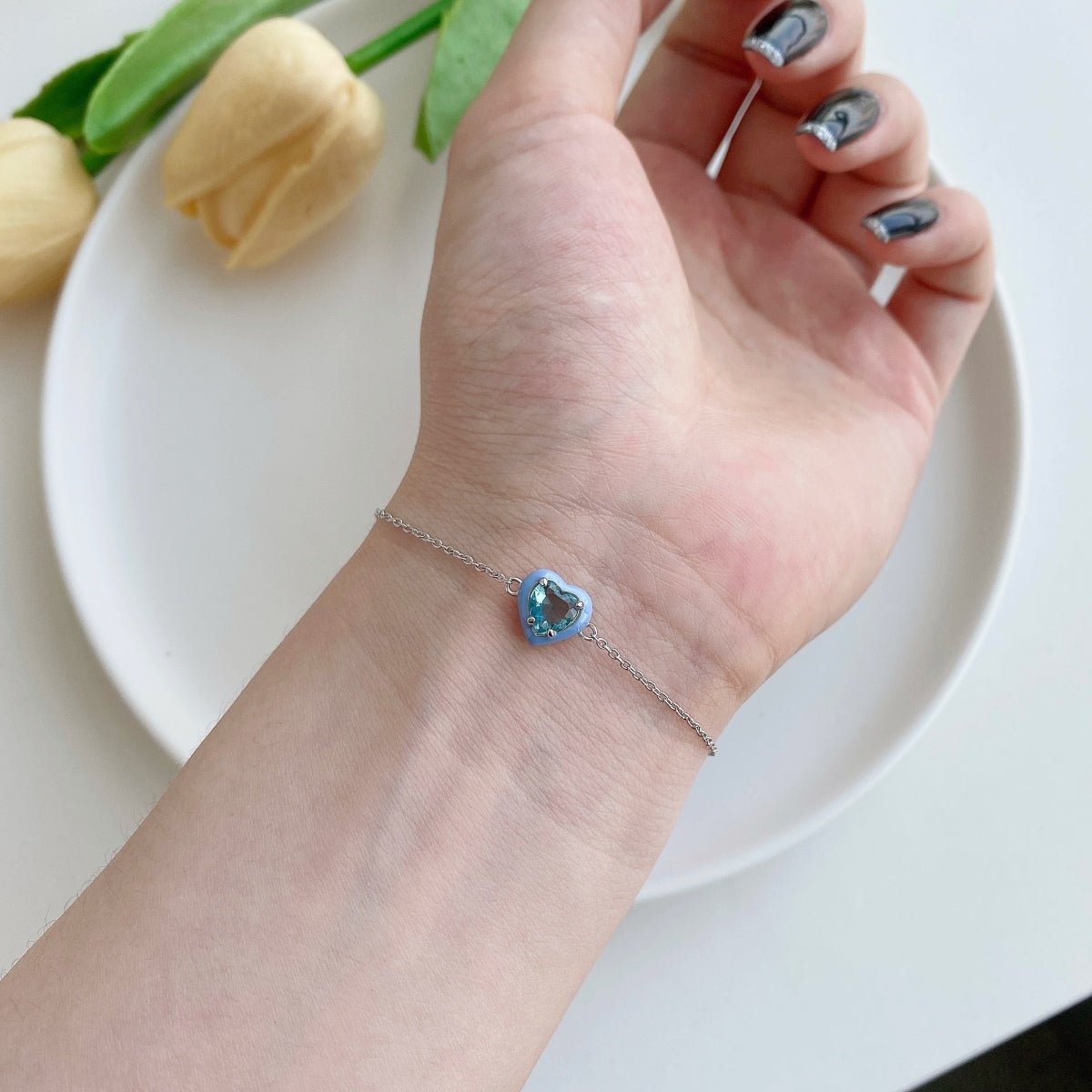 [ECHO ]Sparkling Romantic Heart Shape Lover Bracelet