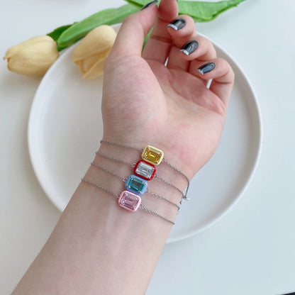 [ECHO ]2.0 Carat Sparkling Colorful Emerald Cut Daily Bracelet