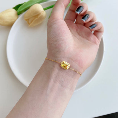 [ECHO ]2.0 Carat Sparkling Colorful Emerald Cut Daily Bracelet