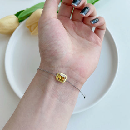 [ECHO ]2.0 Carat Sparkling Colorful Emerald Cut Daily Bracelet