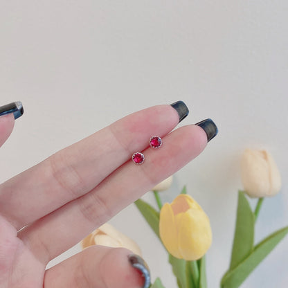 [ECHO ]Sparkling Colorful Round Shape Earrings
