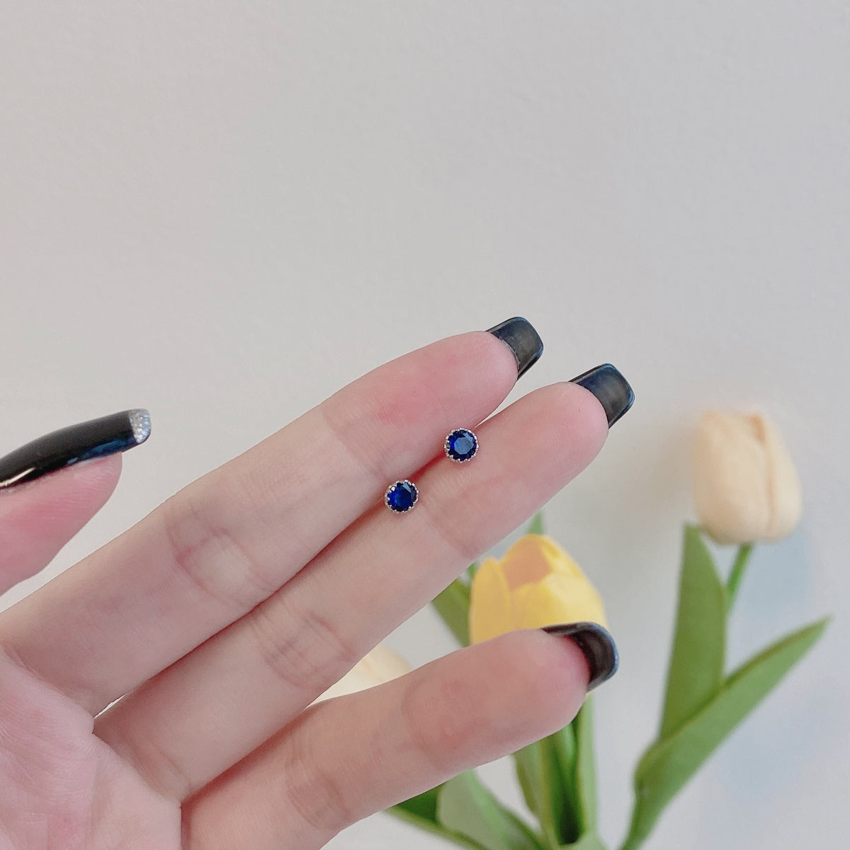 [ECHO ]Sparkling Colorful Round Shape Earrings