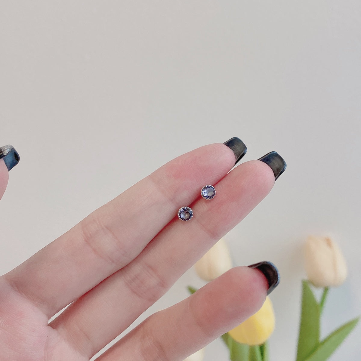 [ECHO ]Sparkling Colorful Round Shape Earrings