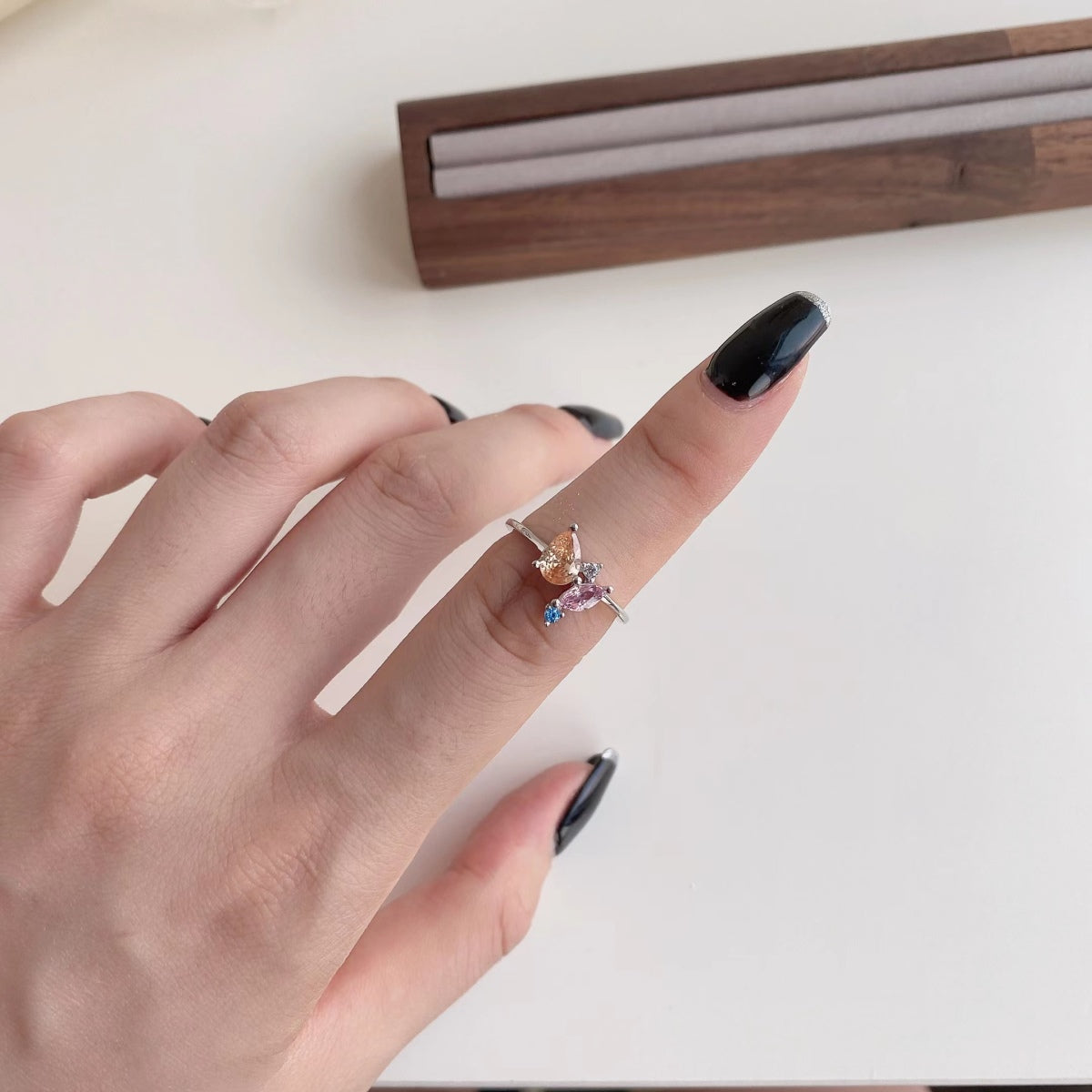 [ECHO ]Radiant Colorful Multi Cut Daily Ring