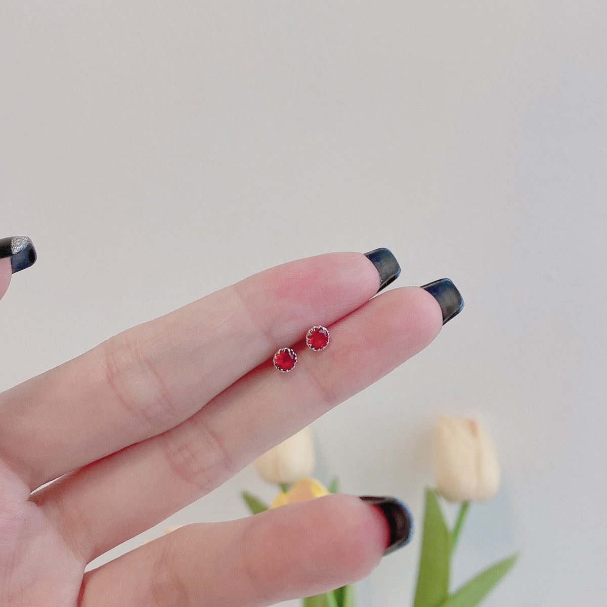 [ECHO ]Sparkling Colorful Round Shape Earrings