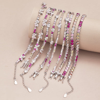 [ECHO ]Delicate Colorful Rainbow Tennis Chain