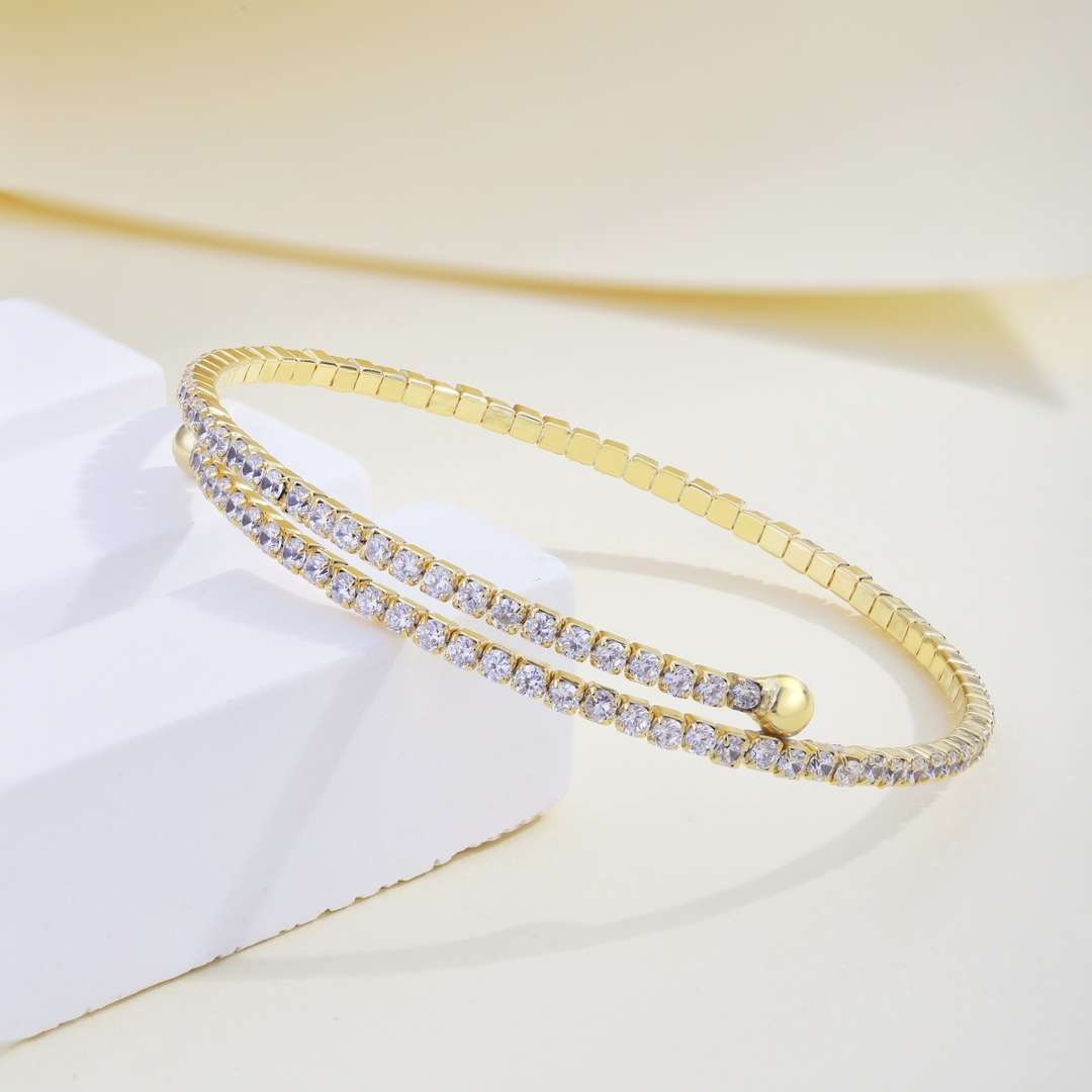 [ECHO ]Row of Diamonds Round Fashion Bracelet