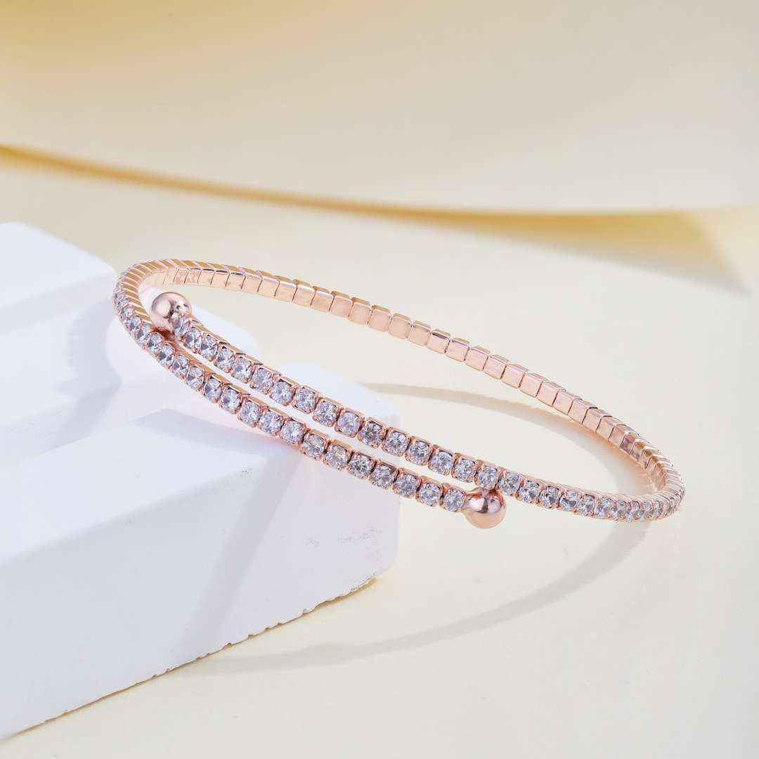 [ECHO ]Row of Diamonds Round Fashion Bracelet