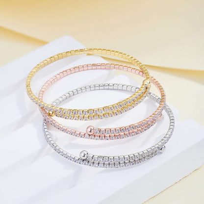 [ECHO ]Row of Diamonds Round Fashion Bracelet