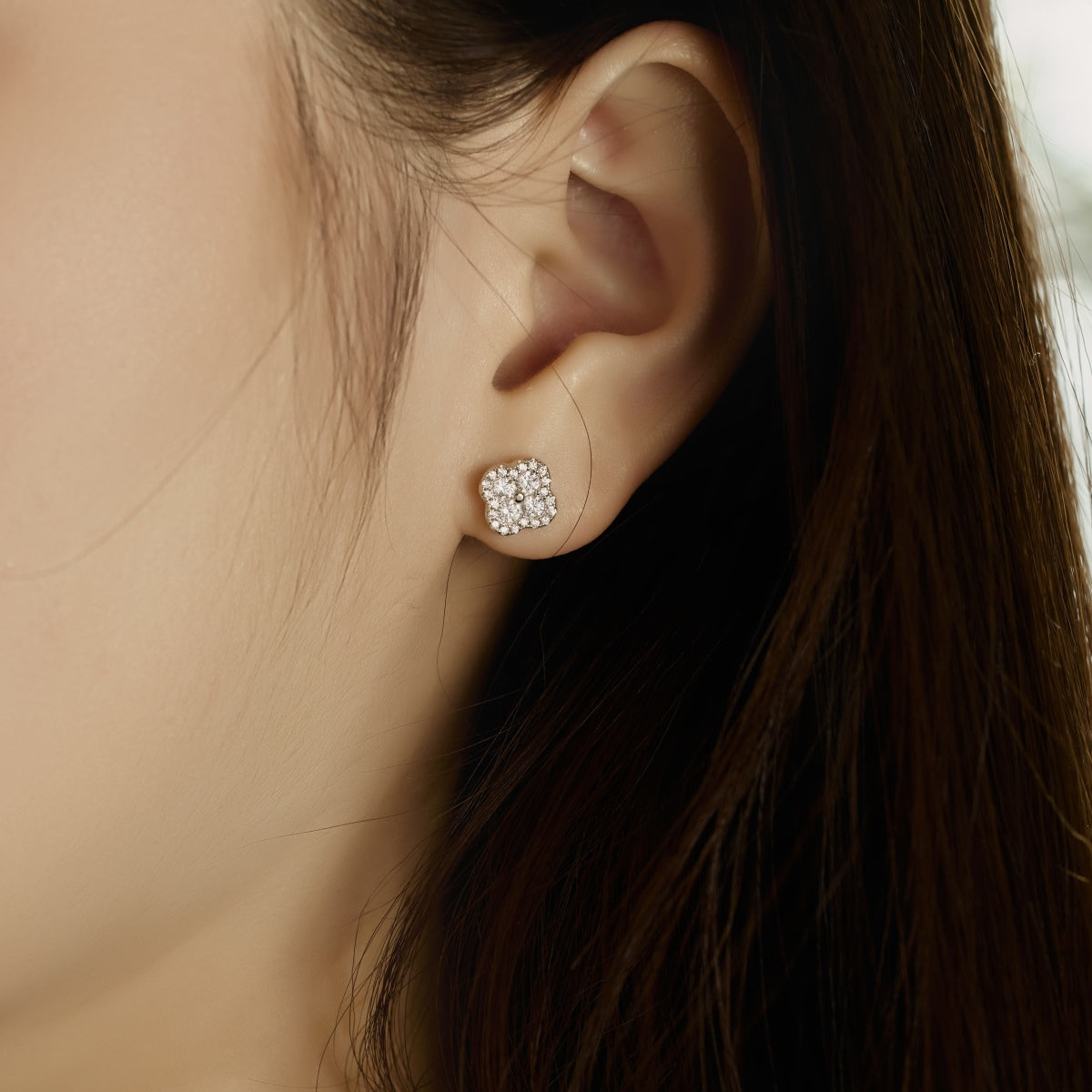 [ECHO ]Four-Leaf Clover Flower Shaped Earrings