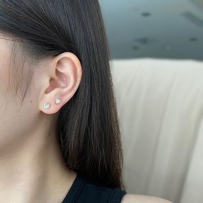 [ECHO ]Sparkling Heart Shaped Simple Earrings