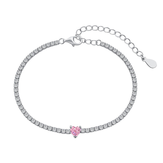 [ECHO ]0.5 Carat Elegant Romantic Heart Shape Lover Bracelet