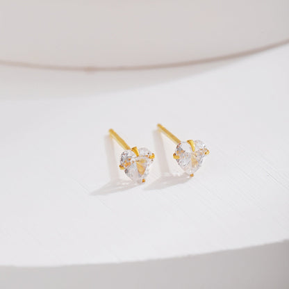 [ECHO ]Sparkling Heart Shaped Simple Earrings