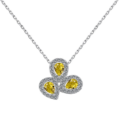 [ECHO ]Elegant Flower Shape Pear Cut Necklace