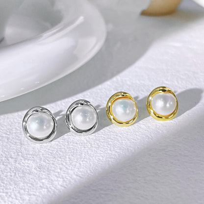[ECHO ]Dainty Bread Pearl Earrings