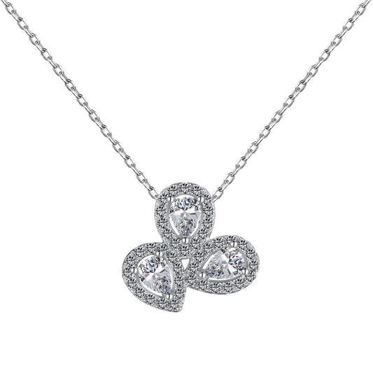 [ECHO ]Elegant Flower Shape Pear Cut Necklace