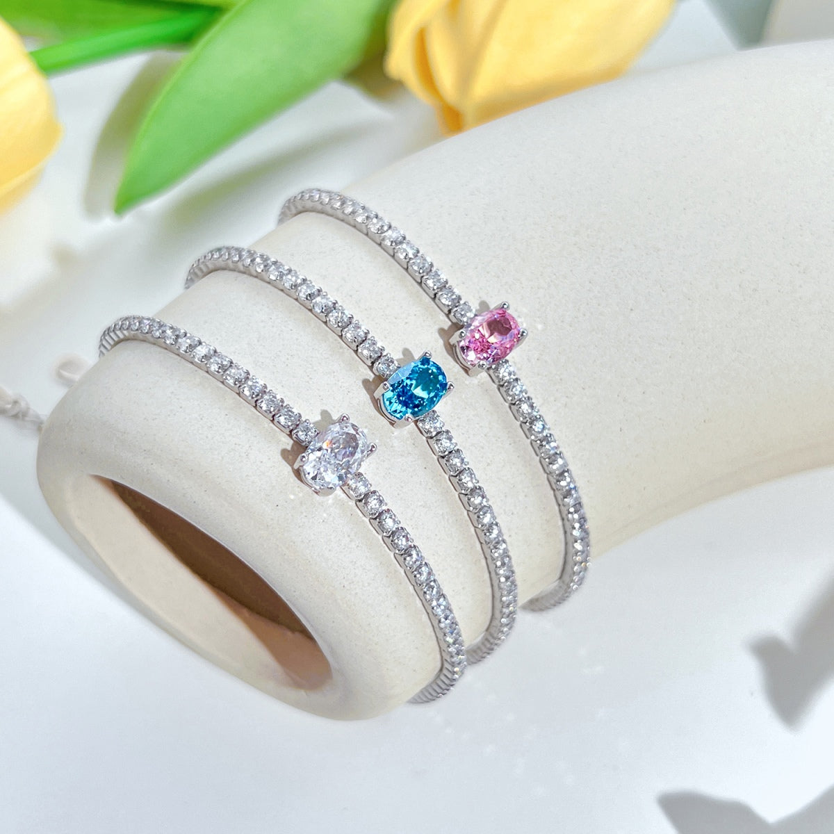 [ECHO ]0.75 Carat Exquisite Oval Cut Daily Bracelet