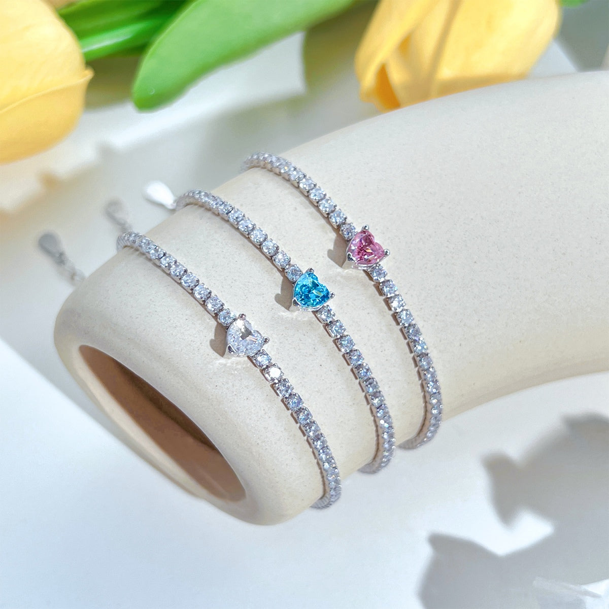 [ECHO ]0.5 Carat Elegant Romantic Heart Shape Lover Bracelet