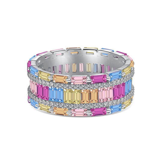 [ECHO ]Dazzling Colorful Radiant Cut Party Ring