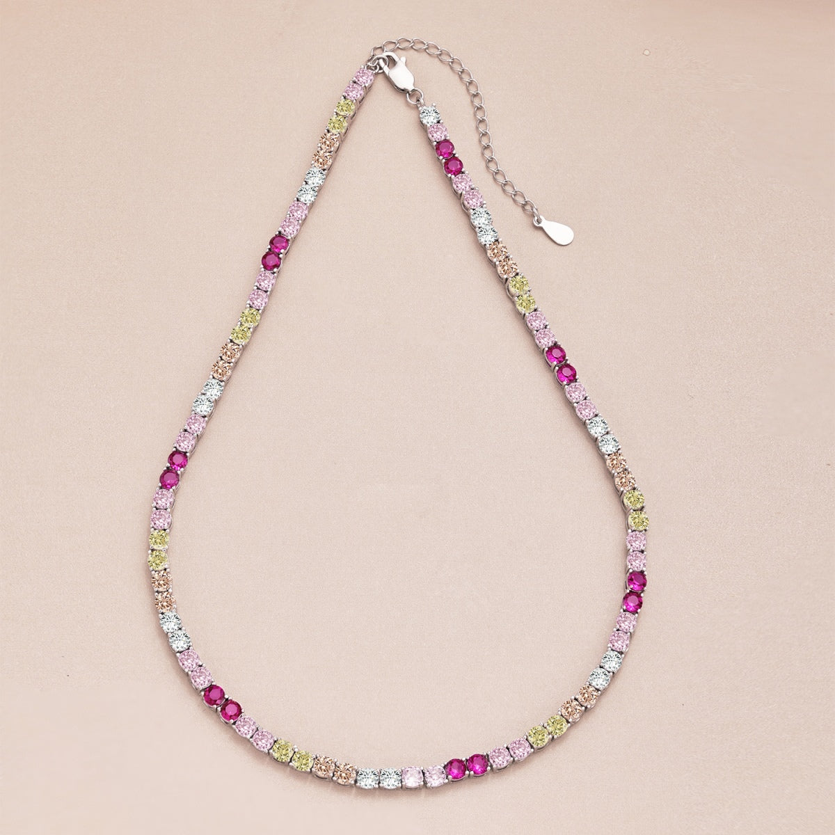 [ECHO ]Delicate Colorful Tennis Necklace