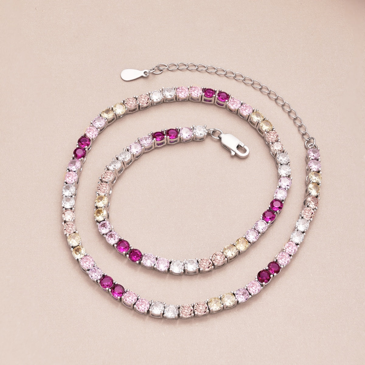 [ECHO ]Delicate Colorful Tennis Necklace