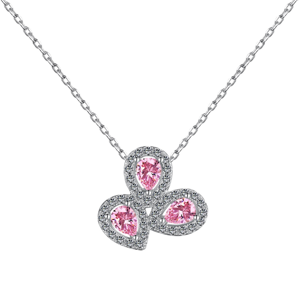 [ECHO ]Elegant Flower Shape Pear Cut Necklace