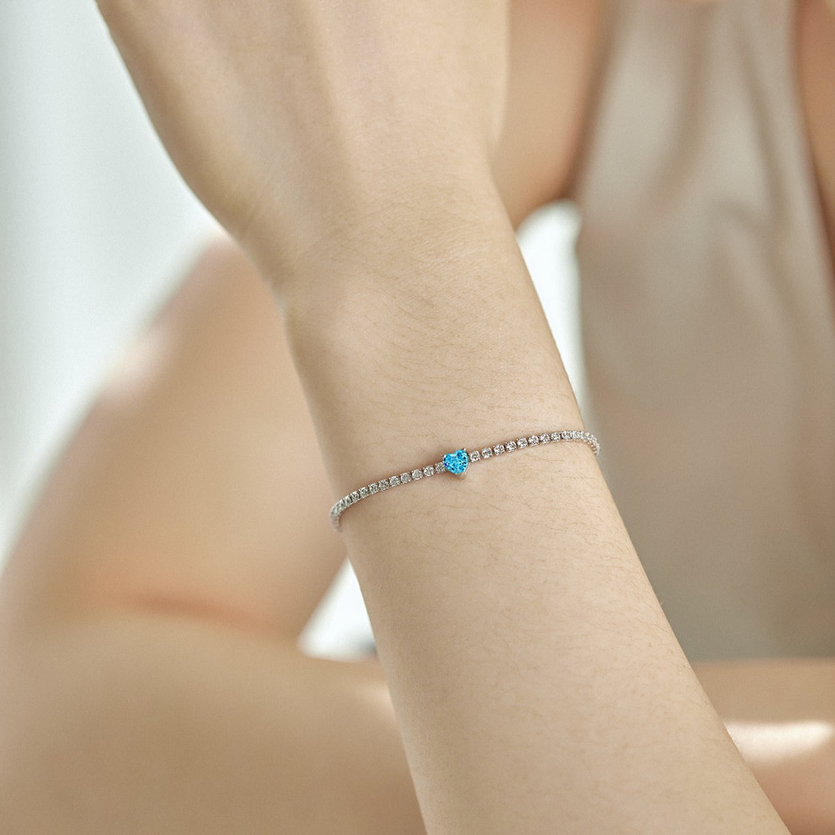 [ECHO ]0.5 Carat Elegant Romantic Heart Shape Lover Bracelet