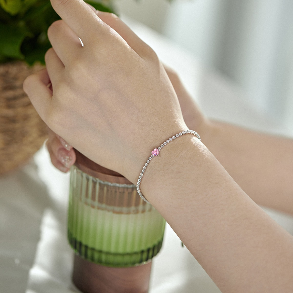 [ECHO ]0.5 Carat Elegant Romantic Heart Shape Lover Bracelet